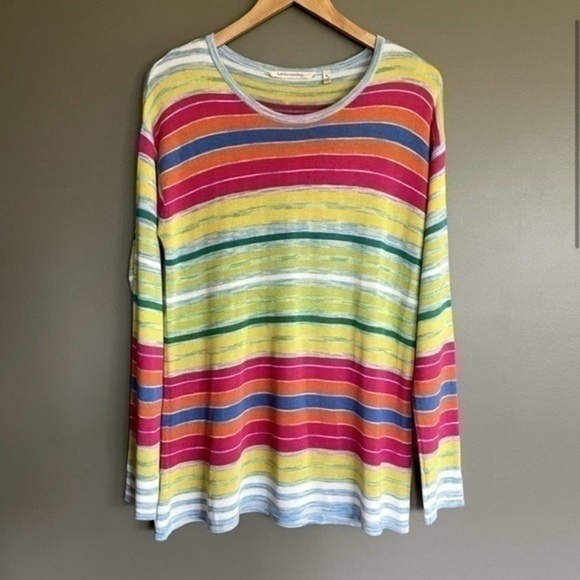 Soft Surroundings Rainbow Oasis Stripe Long Sleeve
Lightweight Sweater​​ - Picture 1 of 8
